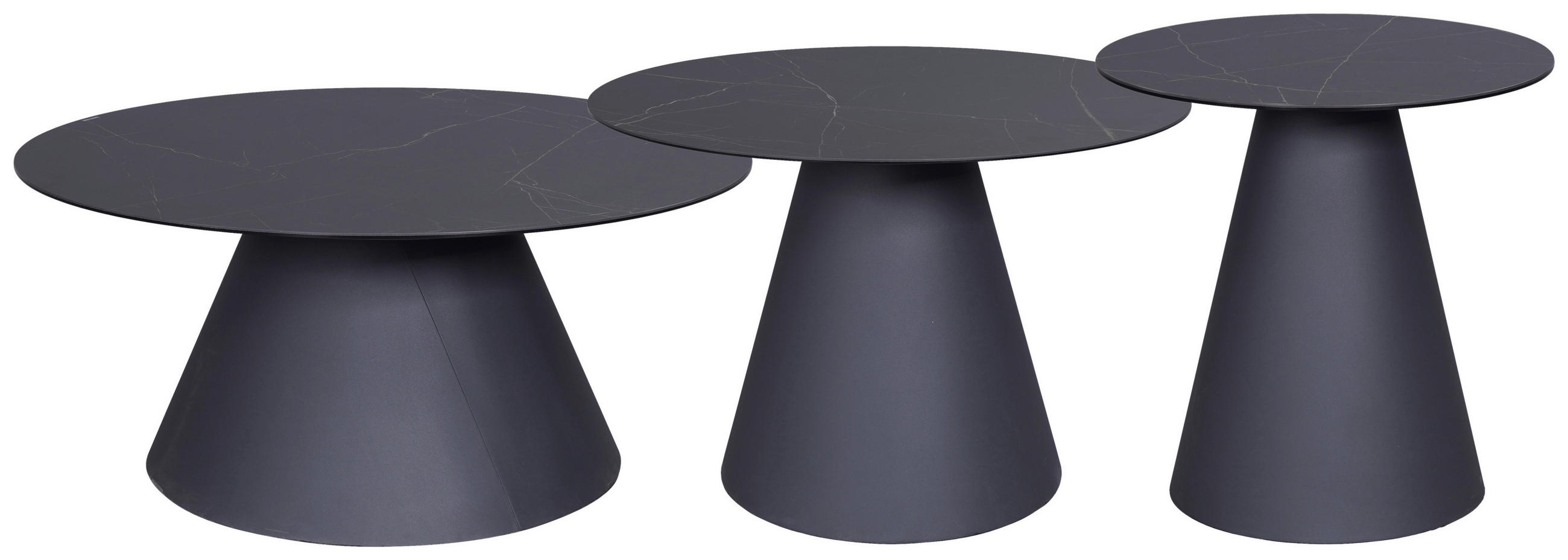 BEISTELLTISCH 60/60/44 cm Anthrazit, Schwarz rund  - Anthrazit/Schwarz, Design, Glas/Keramik (60/60/44cm) - Dieter Knoll