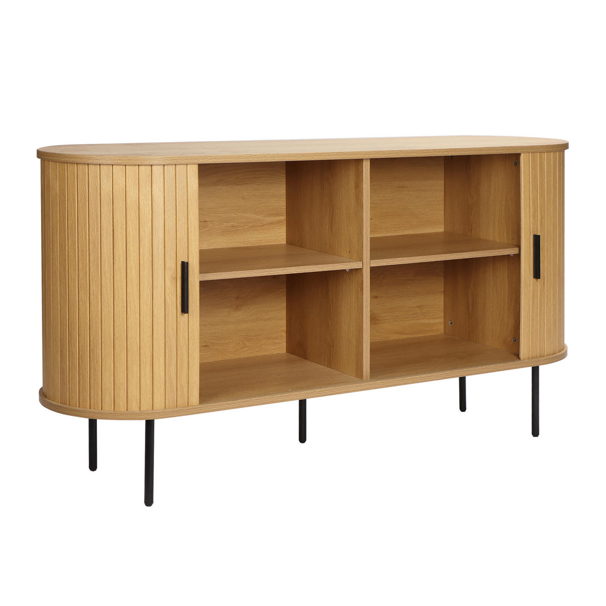 SIDEBOARD  in 140/76/40 cm  - Schwarz/Naturfarben, Design, Holzwerkstoff/Metall (140/76/40cm) - Livetastic