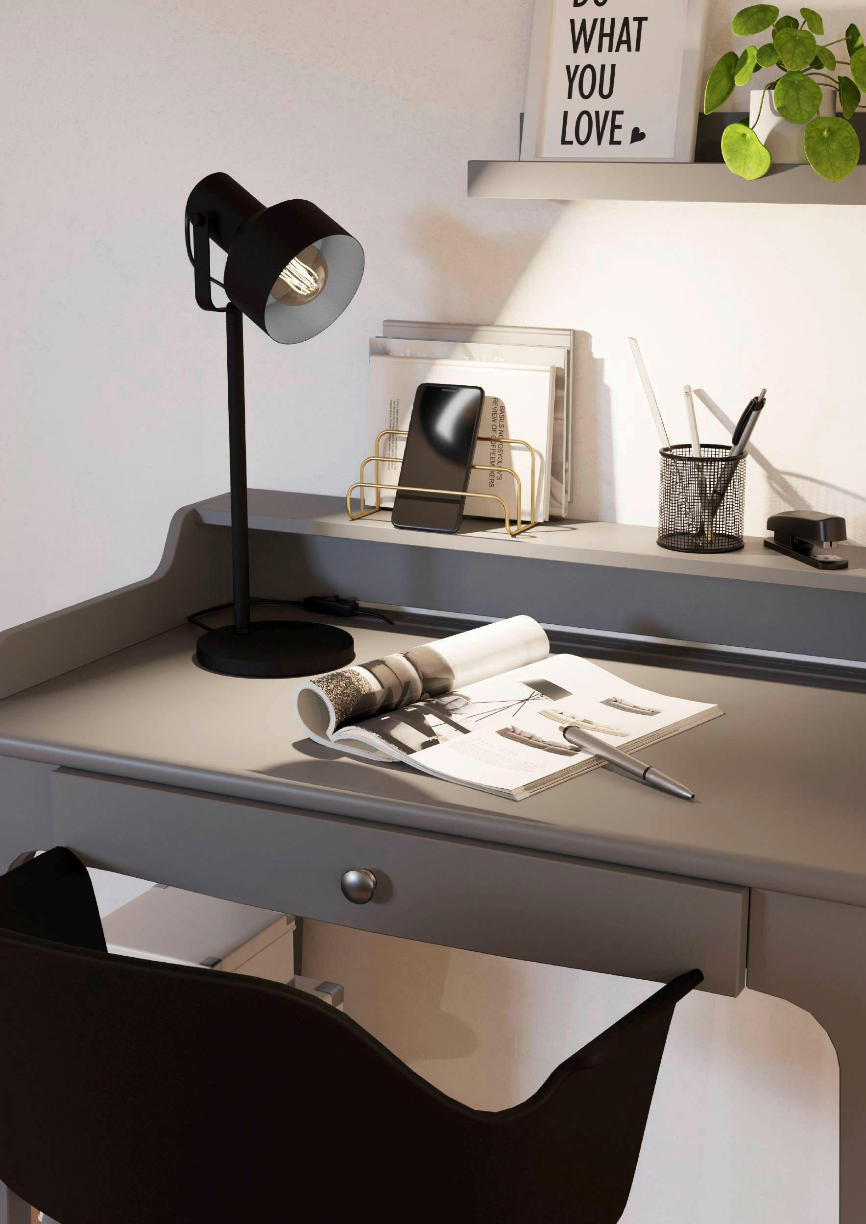 TISCHLEUCHTE Casibare 16/12/49 cm   - Schwarz, Design, Metall (16/12/49cm) - Eglo