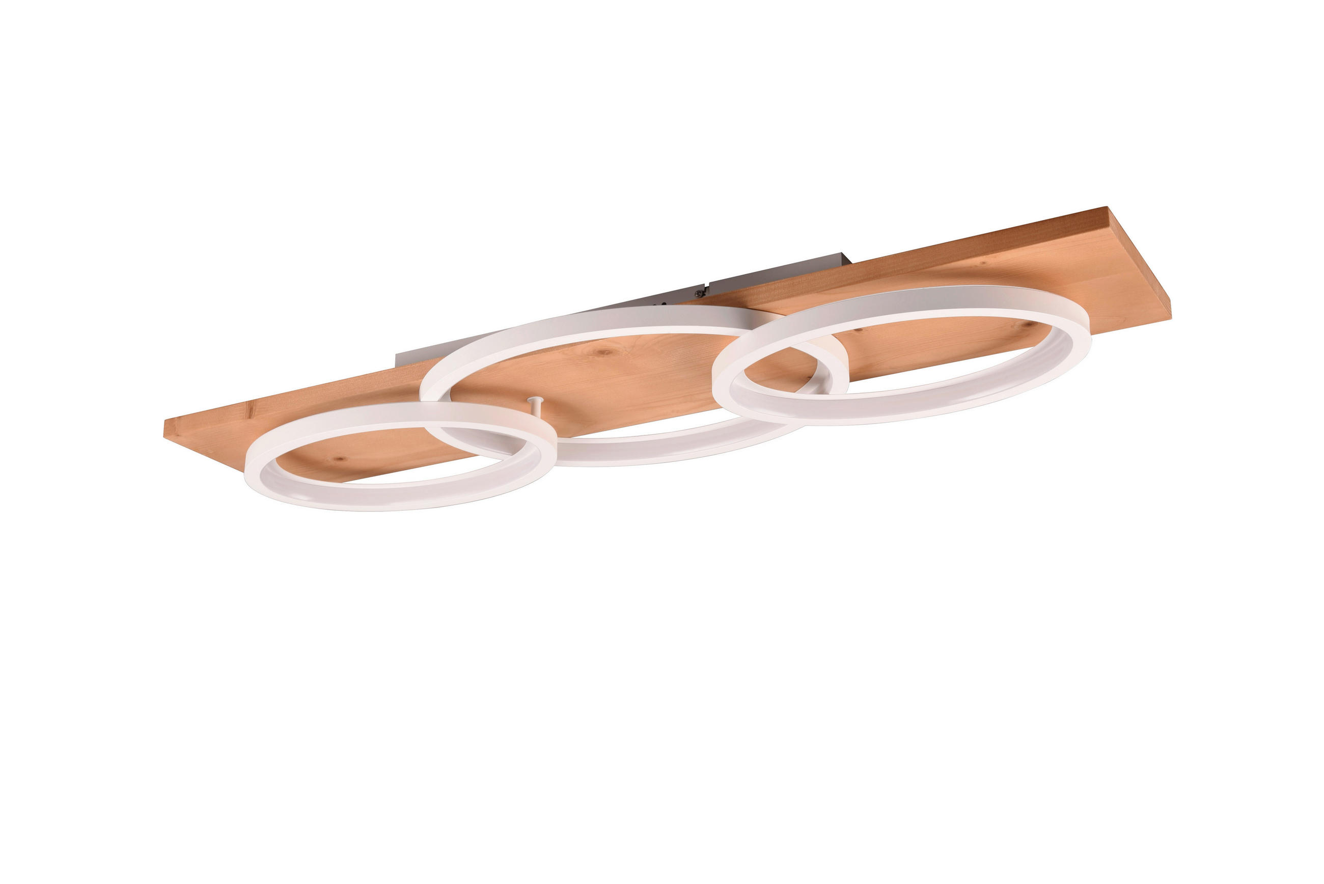 LED-DECKENLEUCHTE    97/33/10 cm  - Weiss/Braun, Basics, Holz/Metall (97/33/10cm) - Trio Leuchten