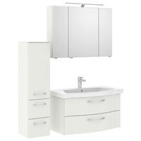 BADEZIMMER 4-teilig  in 128 cm  - Chromfarben/Weiß Hochglanz, KONVENTIONELL, Glas/Keramik (128cm) - Pelipal