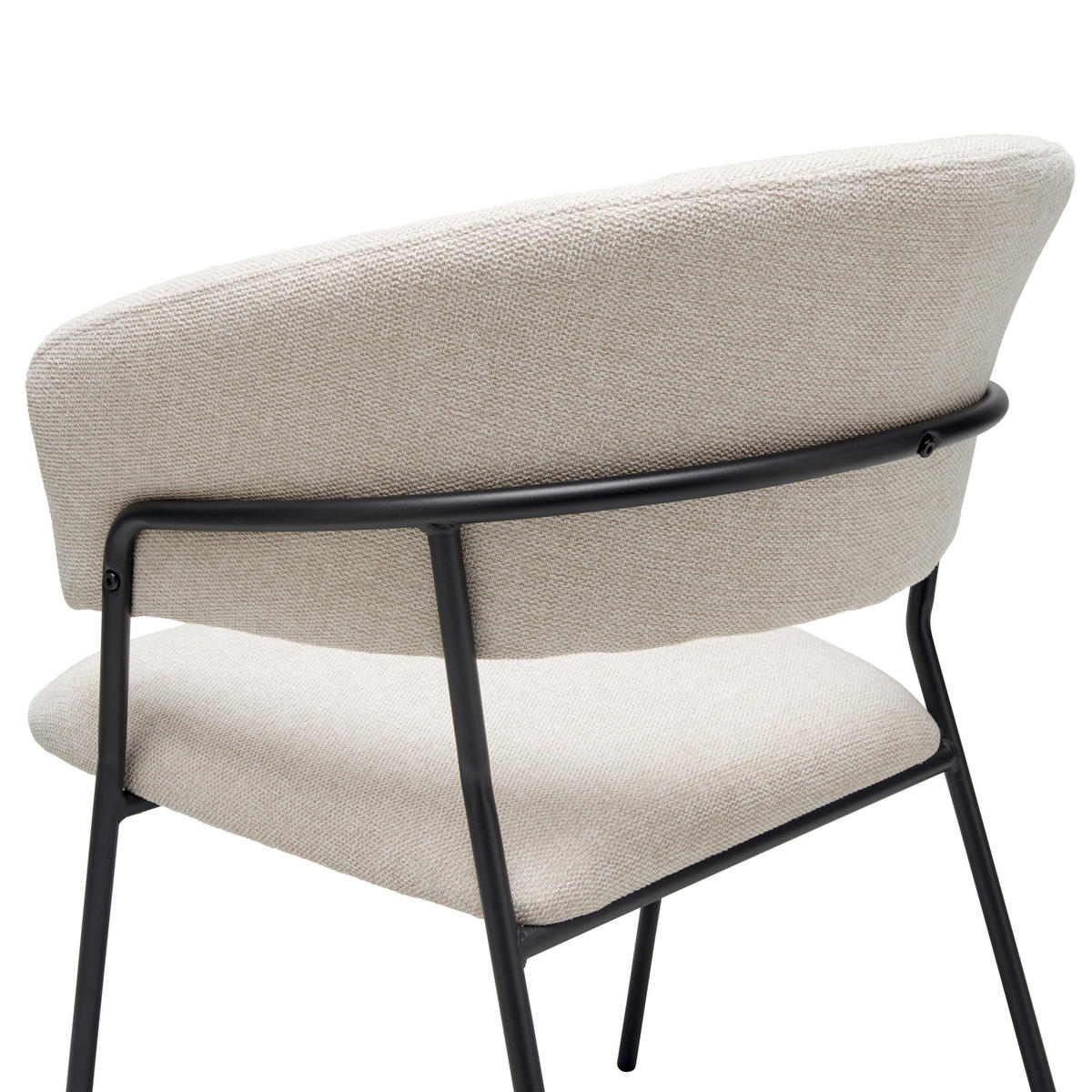 ARMLEHNSTUHL  in Eisen Webstoff  - Beige/Schwarz, LIFESTYLE, Textil/Metall (57/77/58cm) - MID.YOU