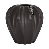 VÁZA, keramika, 15 cm - tmavě hnědá, Basics, keramika (15/15/15cm)