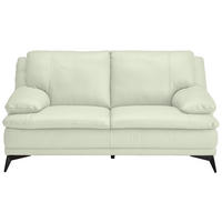 2-SITZER-SOFA Weiß Echtleder  - Schwarz/Weiß, Design, Leder/Metall (178/92/98cm) - Novel
