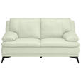 2-SITZER-SOFA Weiß Echtleder  - Schwarz/Weiß, Design, Leder/Metall (178/92/98cm) - Novel
