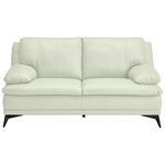 2-SITZER-SOFA Weiß Echtleder  - Schwarz/Weiß, Design, Leder/Metall (178/92/98cm) - Novel