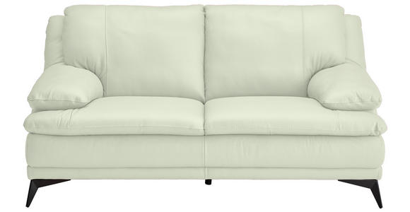 2-SITZER-SOFA Weiß Echtleder  - Schwarz/Weiß, Design, Leder/Metall (178/92/98cm) - Novel
