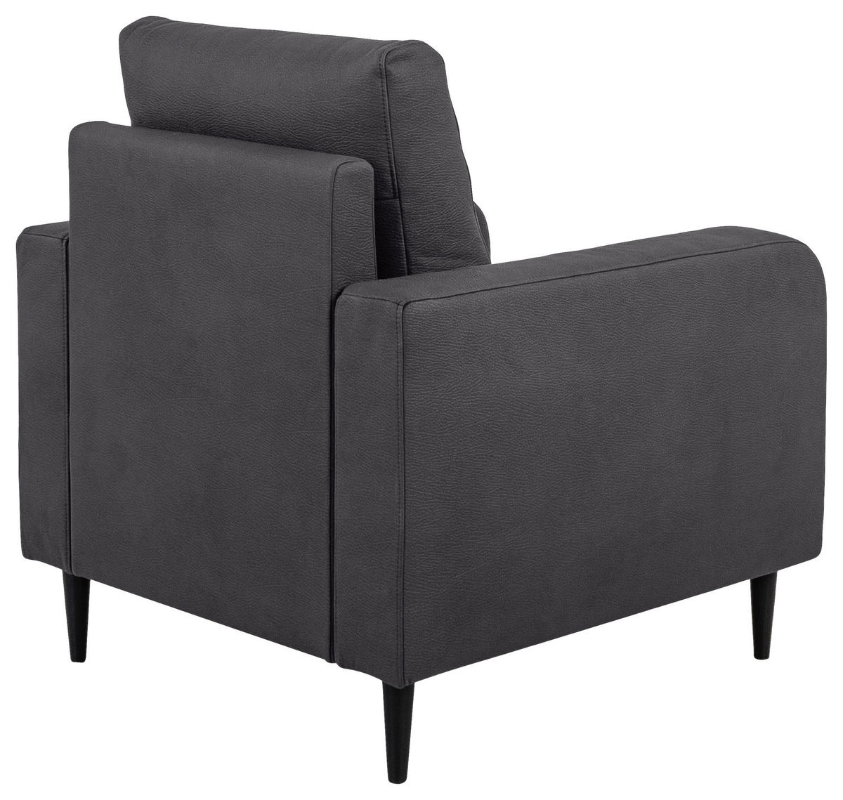 SESSEL in Lederlook Grau  - Schwarz/Grau, Konventionell, Holz/Textil (87/96/86cm) - Carryhome
