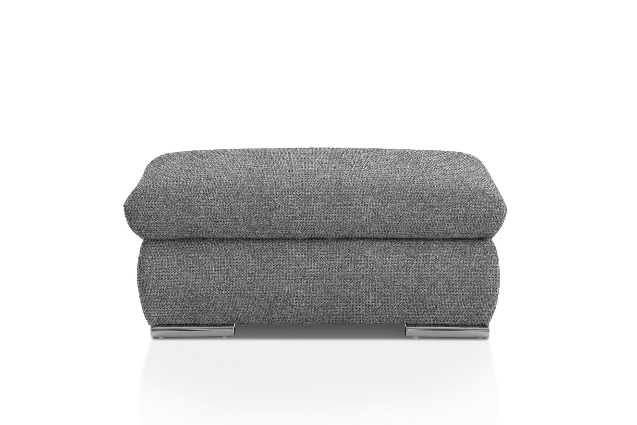 HOCKER in Textil Dunkelgrau  - Chromfarben/Dunkelgrau, Design, Textil/Metall (101/45/74cm) - Livetastic