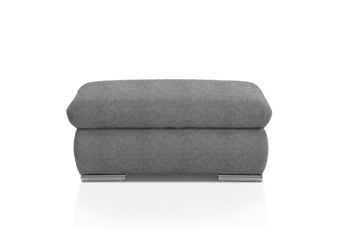 HOCKER Chenille Dunkelgrau  - Chromfarben/Dunkelgrau, Design, Textil/Metall (101/45/74cm) - Livetastic