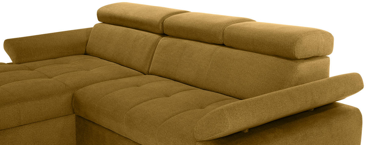 ECKSOFA in Velours Ecru  - Ecru/Silberfarben, Design, Holz/Textil (183/292cm) - Livetastic