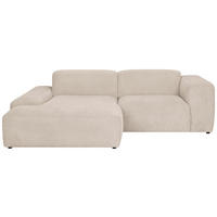 ECKSOFA HANNAH Beige Cord  - Beige/Schwarz, Design, Kunststoff/Textil (170/252cm) - MID.YOU
