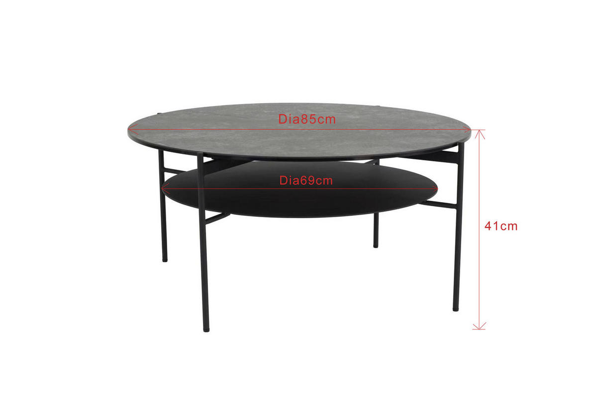 COUCHTISCH ESG 85/85/41 cm rund Schwarz  - Schwarz, Design, Glas/Keramik (85/85/41cm) - Novel