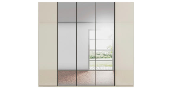 DREHTÜRENSCHRANK 251/223/61 cm,  in Champagner, 5-türig  - Champagner/Graphitfarben, Basics, Glas/Holzwerkstoff (251/223/61cm) - Novel