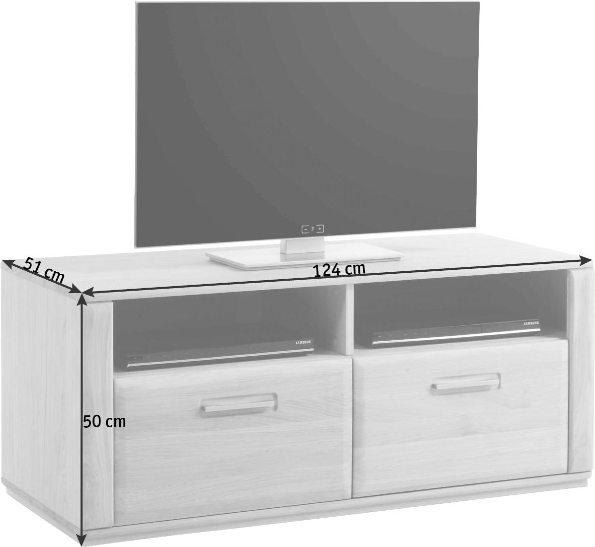 TV-ELEMENT 124/50/51 cm  - Edelstahlfarben/Buchefarben, KONVENTIONELL, Holz/Holzwerkstoff (124/50/51cm) - Novel