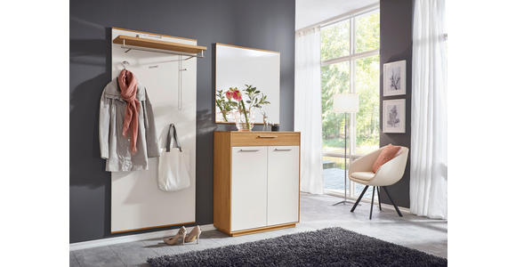 GARDEROBE 3-teilig in 180/195/37 cm - Eichefarben/Weiß, Design, Holz/Holzwerkstoff (180/195/37cm) - Novel