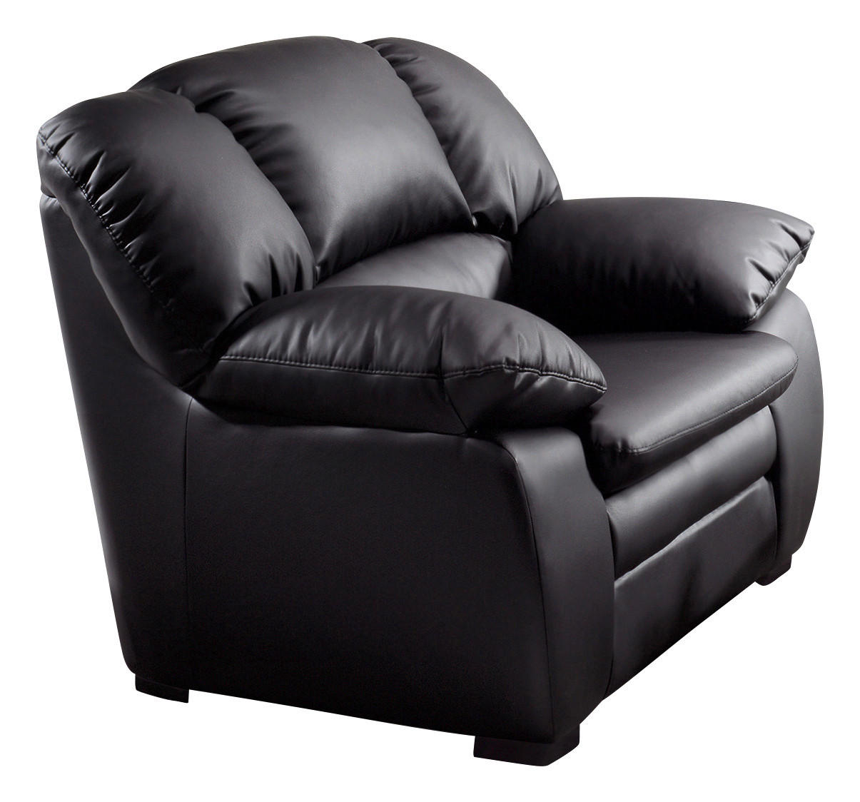 SESSEL in Lederlook Schwarz  - Schwarz, KONVENTIONELL, Kunststoff/Textil (109/88/92cm) - MID.YOU