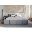 POLSTERBETT Lattenrost, Bettkasten Hellgrau 140/200 cm  - Hellgrau/Schwarz, Design, Holz/Textil (140/200cm) - Carryhome