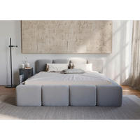 TAPECIRANI KREVET   140/200 cm   svijetlo siva  - svijetlo siva/crna, Design, drvo/metal (140/200cm) - Carryhome