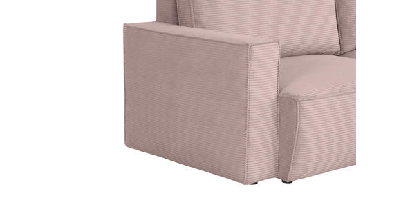 ECKSOFA in Feincord Altrosa  - Schwarz/Altrosa, KONVENTIONELL, Kunststoff/Textil (242/151cm) - Carryhome