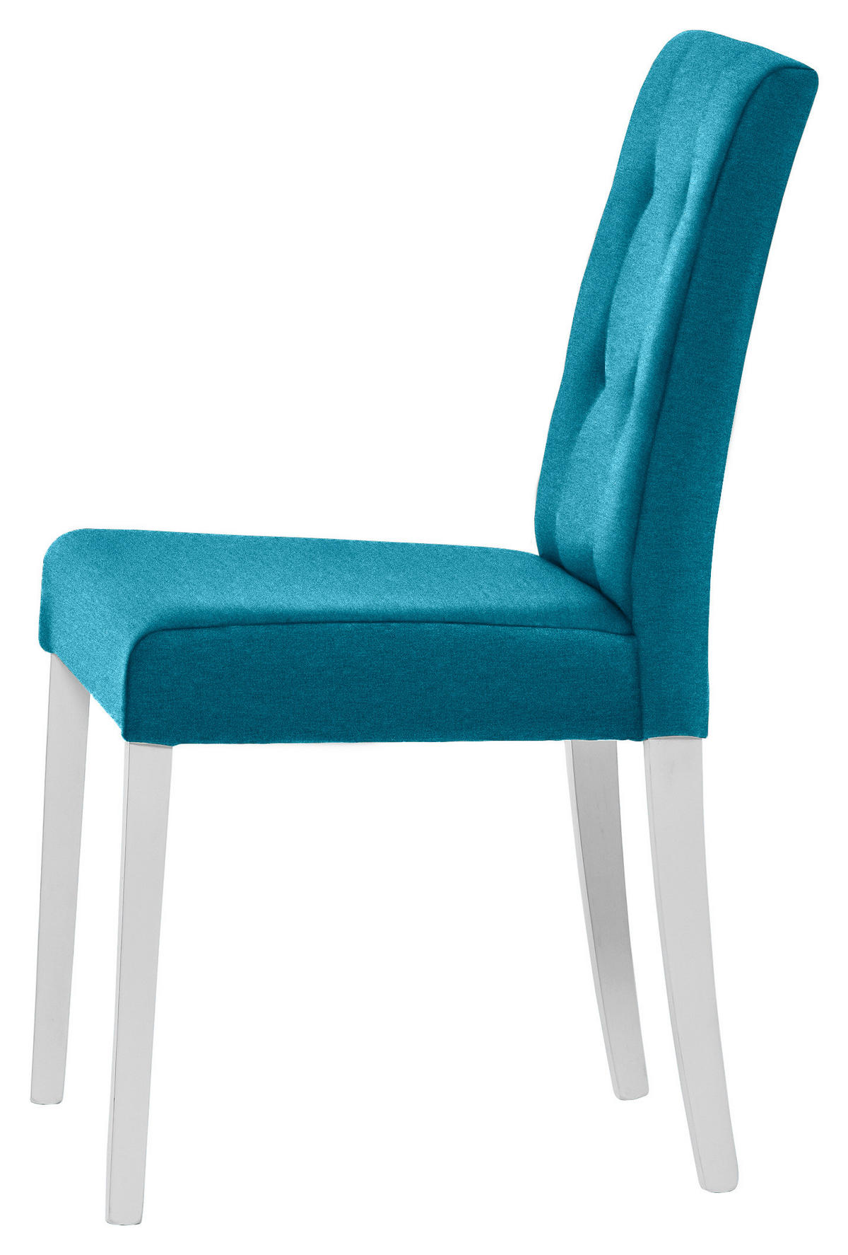 STUHL Webstoff Weiß, Türkis Buche massiv  - Türkis/Weiß, ROMANTIK / LANDHAUS, Holz/Textil (44/91/57cm) - Landscape