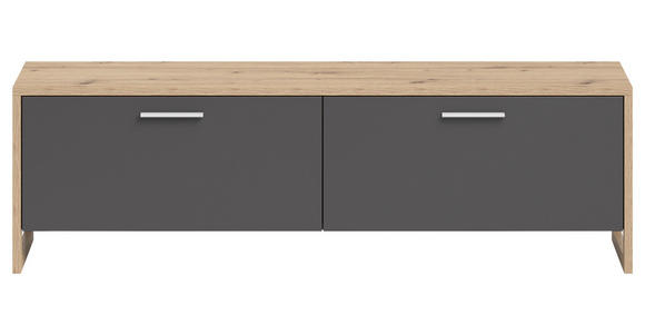 BETTBANK 160/46/40 cm   - Eichefarben/Graphitfarben, Design, Holzwerkstoff (160/46/40cm) - Xora