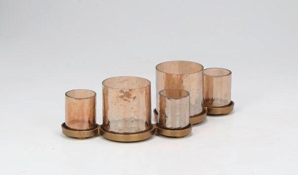 KERZENHALTER - Goldfarben, LIFESTYLE, Glas/Metall (40/16,5/11,5cm) - Ambia Home