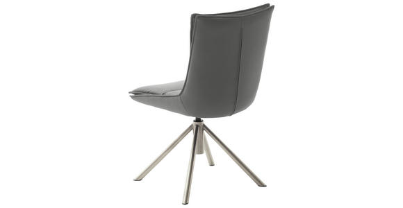 STUHL drehbar beschichtet Anthrazit, Edelstahlfarben - Edelstahlfarben/Anthrazit, Design, Textil/Metall (49/90/65cm) - Novel