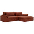 ECKSOFA  in Webstoff Rostfarben  306/198 cm  - Rostfarben/Schwarz, MODERN, Kunststoff/Textil (306/198cm) - Carryhome