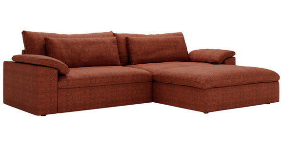 ECKSOFA  in Webstoff Rostfarben  306/198 cm  - Rostfarben/Schwarz, MODERN, Kunststoff/Textil (306/198cm) - Carryhome