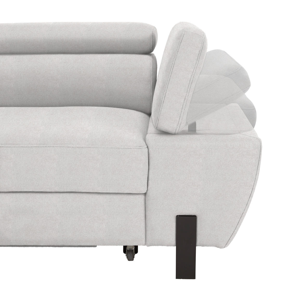 HÖRNSOFFA i vävt tyg ljusgrå  - ljusgrå/svart, Modern, metall/textil (189/90/277cm) - MID.YOU