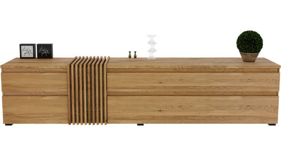 LOWBOARD  248,8/55,3/44 cm 2 Schublade(n) Beimöbel erhältlich, stehend  - Eichefarben, Natur, Holz (248,8/55,3/44cm) - Linea Natura