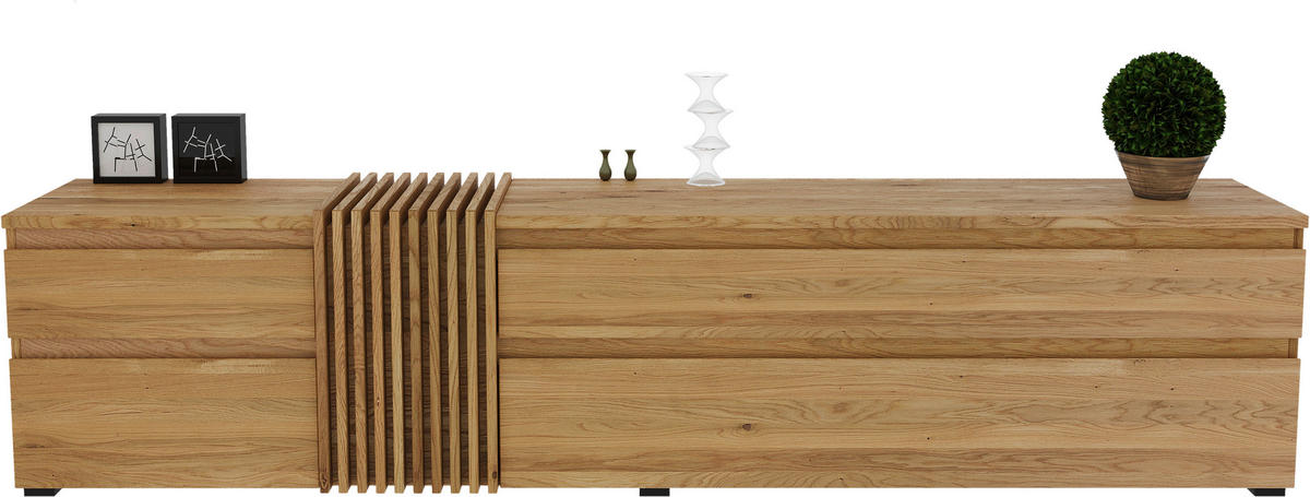 LOWBOARD  248,8/55,3/44 cm 2 Schublade(n) Beimöbel erhältlich, stehend  - Eichefarben, Natur, Holz (248,8/55,3/44cm) - Linea Natura
