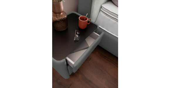 BOXSPRINGBETT 180/200 cm  in Grau, Hellgrau  - Hellgrau/Schwarz, Design, Textil/Metall (180/200cm) - Johann Jakob