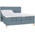 BOXSPRINGBETT 180/200 cm  in Blau  - Blau/Eichefarben, KONVENTIONELL, Holz/Textil (180/200cm) - Voleo