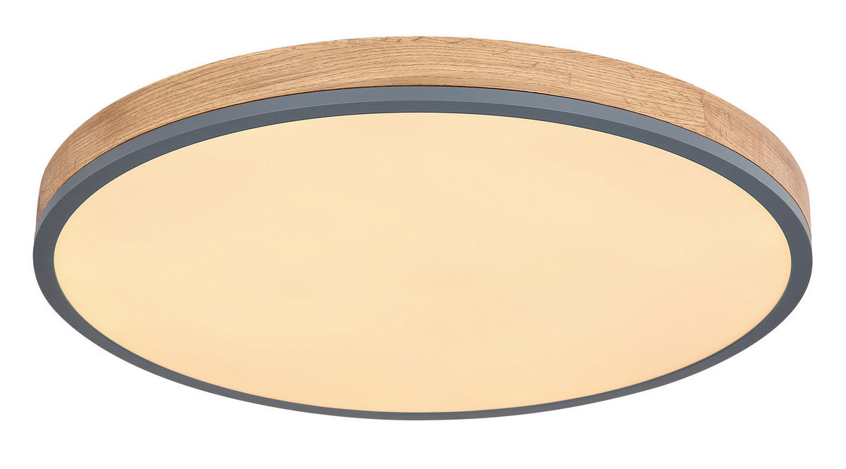 STROPNÍ LED SVÍTIDLO, 60/60/8.5 cm - opál/barvy grafitu, Natur, kov/kompozitní dřevo (60/60/8.5cm) - Globo
