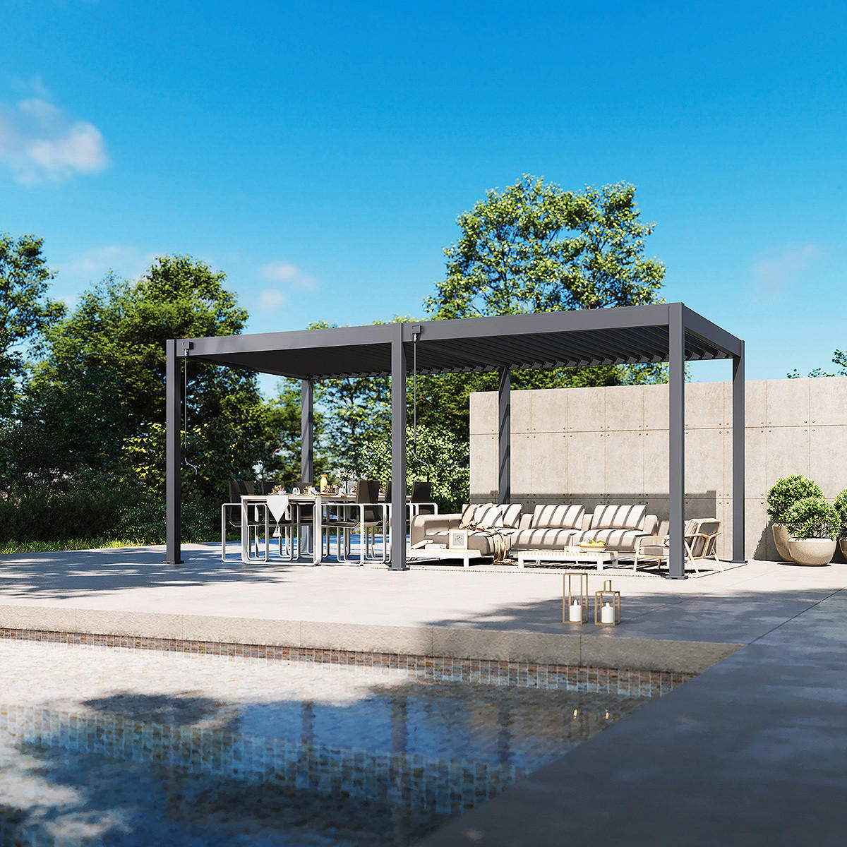 PERGOLA 300/600/255 cm   - Graphitfarben, Basics, Metall (300/600/255cm) - Gardenson