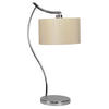 TISCHLEUCHTE 34/34/66 cm   - Chromfarben/Creme, KONVENTIONELL, Textil/Metall (34/34/66cm)