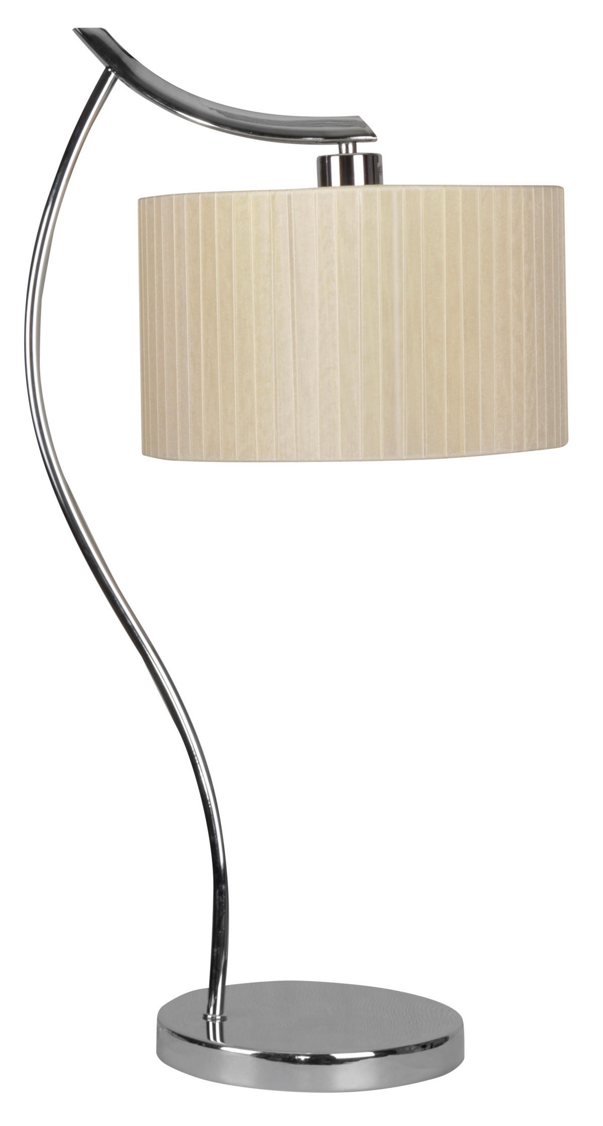 TISCHLEUCHTE 34/34/66 cm   - Chromfarben/Creme, KONVENTIONELL, Textil/Metall (34/34/66cm)