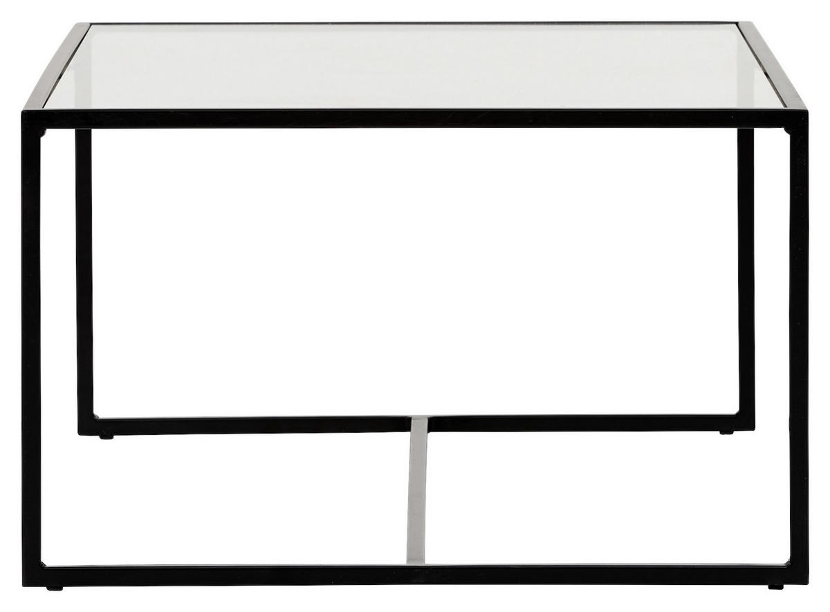 COUCHTISCH in Metall, Glas 100/60/36 cm  - Schwarz, Design, Glas/Metall (100/60/36cm) - Novel