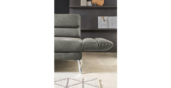 ECKSOFA Graphitfarben Mikrofaser  - Chromfarben/Graphitfarben, Design, Textil/Metall (279/176cm) - Dieter Knoll