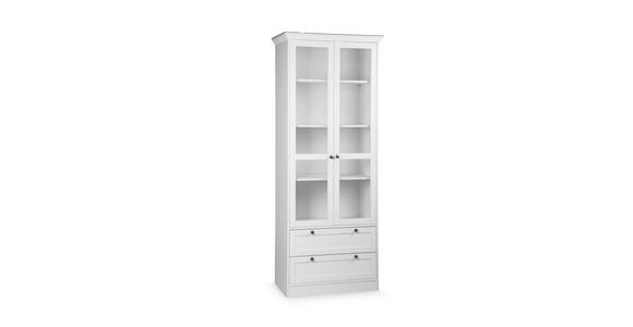 VITRINE in Weiß - Schwarz/Weiß, Basics, Holzwerkstoff/Metall (80/200/45cm) - Carryhome