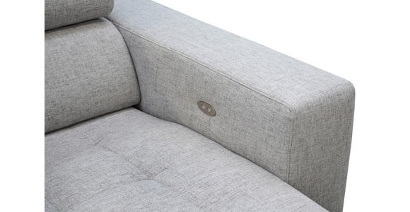 ECKSOFA Hellgrau Chenille  - Chromfarben/Hellgrau, Design, Textil (207/301cm) - Xora