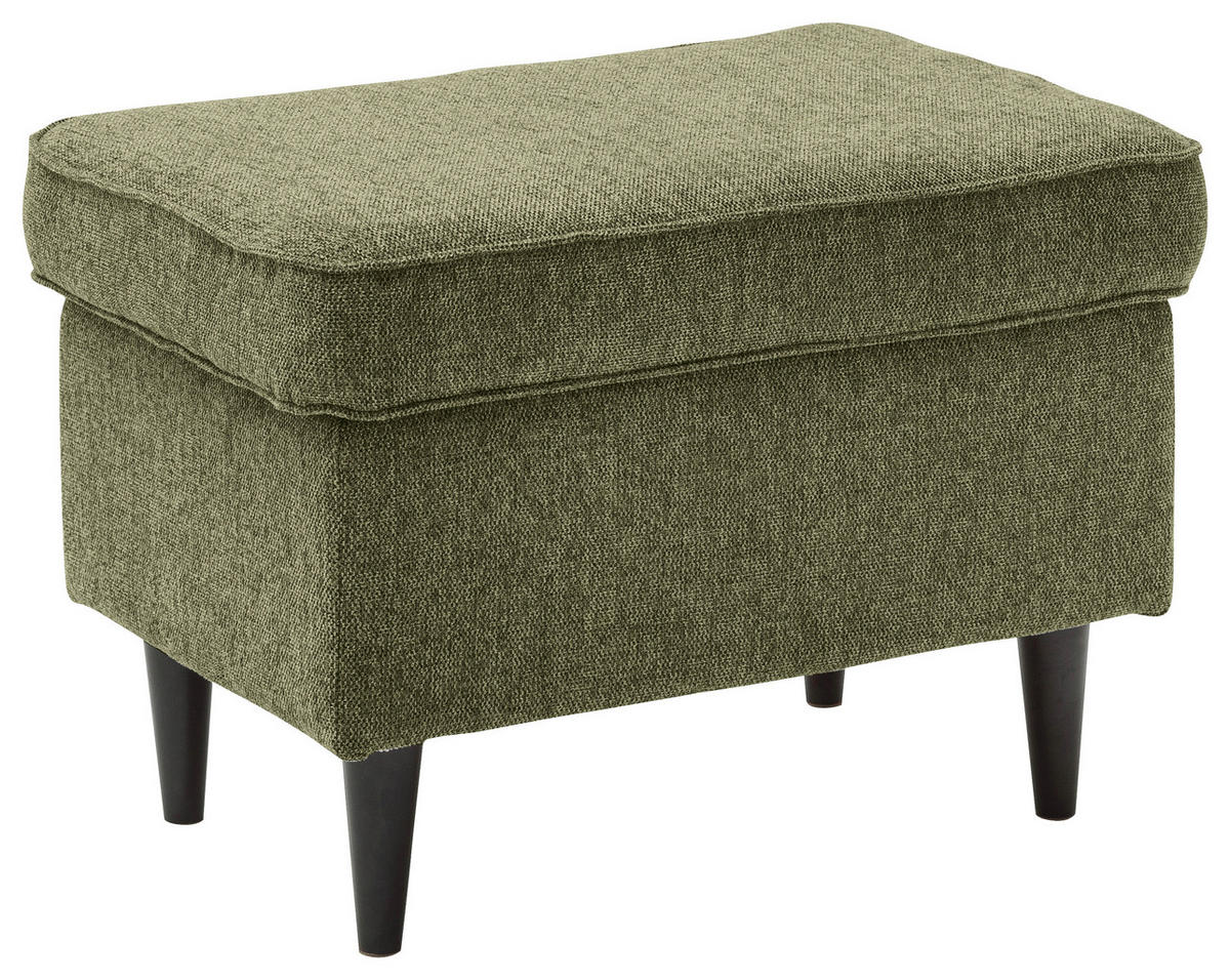 HOCKER Webstoff Olivgrün  - Schwarz/Olivgrün, Basics, Textil (63/43/42cm) - MID.YOU