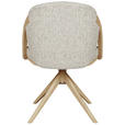 ARMLEHNSTUHL  Sitzfläche 360° drehbar Webstoff  Eichefarben, Beige  - Eiche Bianco/Eichefarben, KONVENTIONELL, Holz/Textil (61/83,5/57,5cm) - Linea Natura