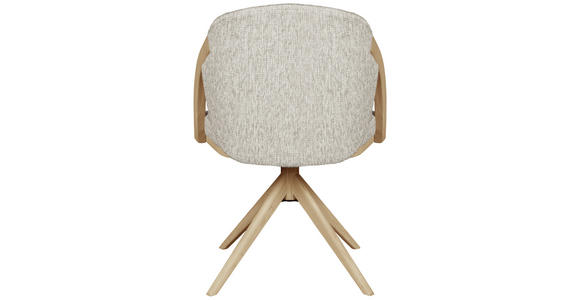 ARMLEHNSTUHL  Sitzfläche 360° drehbar Webstoff  Eichefarben, Beige  - Eiche Bianco/Eichefarben, KONVENTIONELL, Holz/Textil (61/83,5/57,5cm) - Linea Natura
