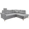 ECKSOFA in Chenille Silberfarben  - Silberfarben/Naturfarben, Modern, Holz/Textil (264/206cm) - Livetastic