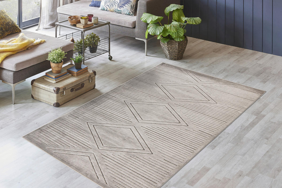 FLACHWEBETEPPICH Wohnzimmer 160/230 cm Grau rechteckig  - Grau, Basics, Textil (160/230cm) - Kayoom