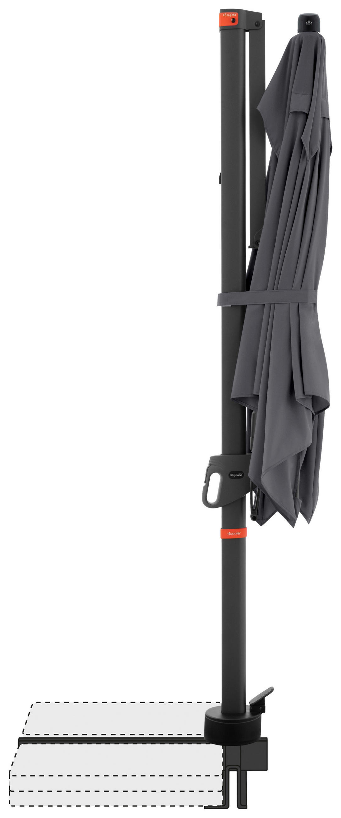 AMPELSCHIRM 210x210 cm  - Anthrazit, Basics, Textil/Metall (210/210cm) - Doppler