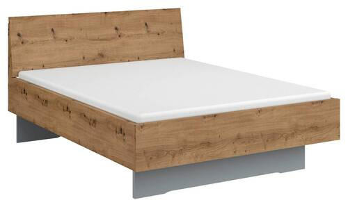 BETT 140/200 cm  in Grau, Eichefarben  - Eichefarben/Grau, Trend (140/200cm) - Stylife